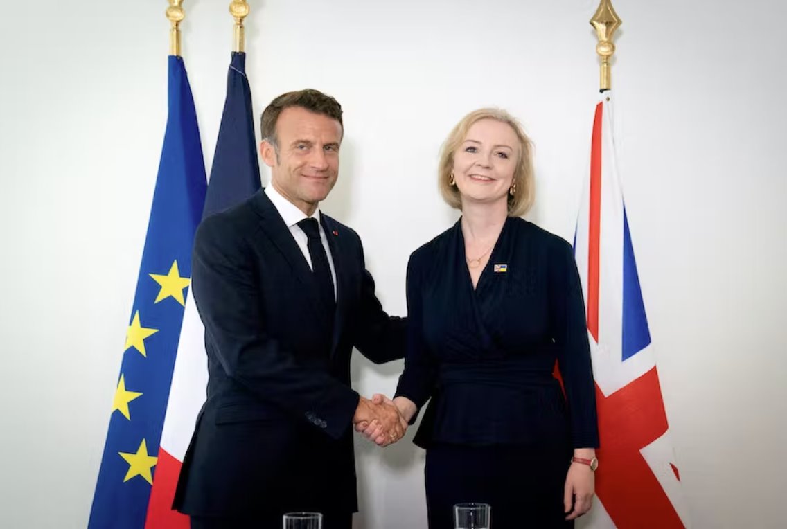 英國首相利茲特拉斯表示 法國總統(tǒng)馬克龍是朋友