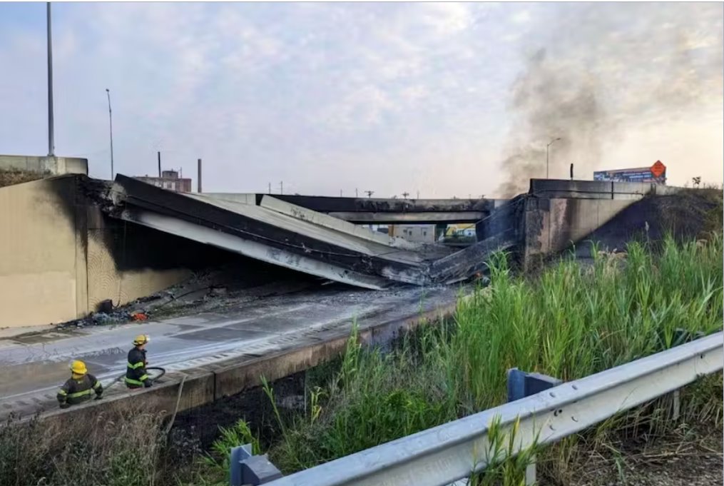 美國費城高速公路倒塌將需要數(shù)月才能重建