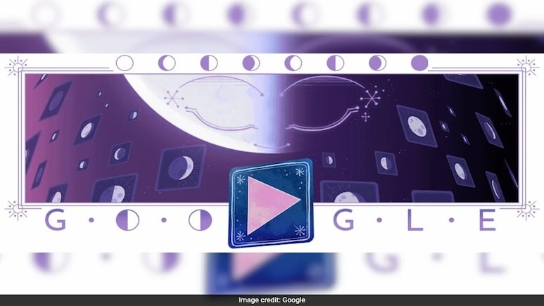 Google Doodle標(biāo)志著十二月月球周期的最后四分之一，或半月。