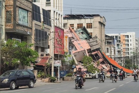 曼德勒1500多座房屋受損 死亡人數上升至1007人